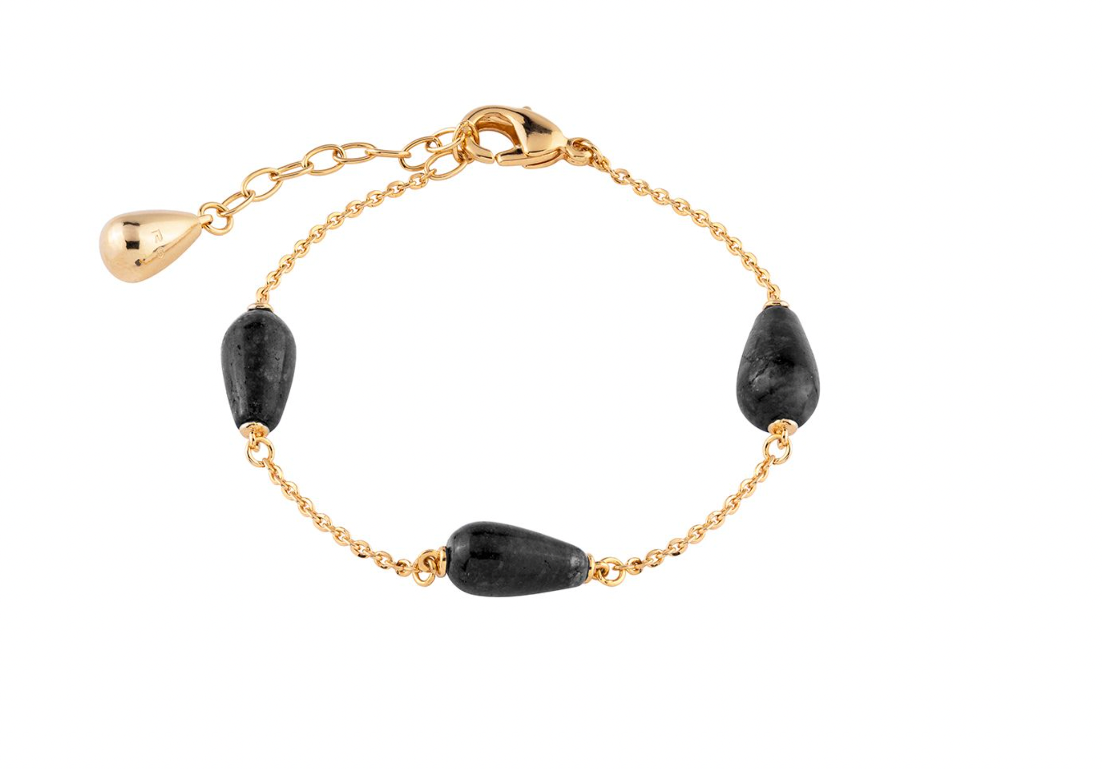 Tulip Three Black Stones Bracelet