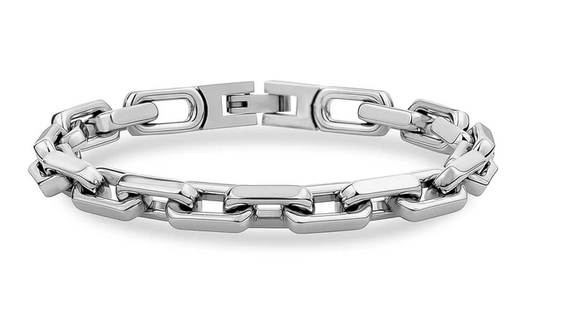 Steel Rectangular Link Bracelet