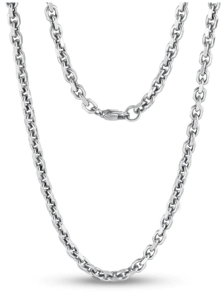 Oval Link Cutting Edges Steel Necklace
