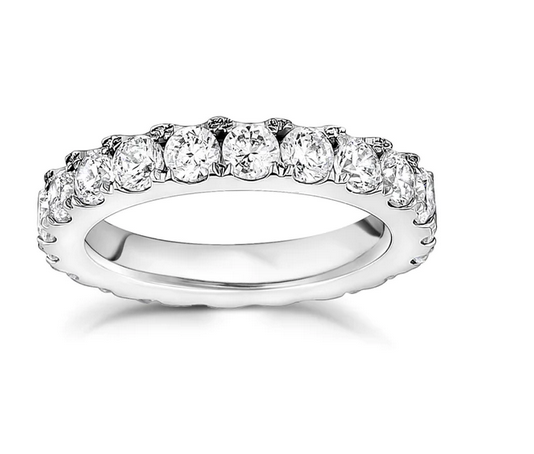 C.Z Eternity Steel Ring