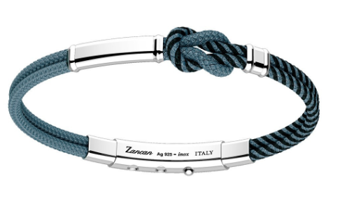 Zancan kevlar Knot bracelet with Avio Blue and Black