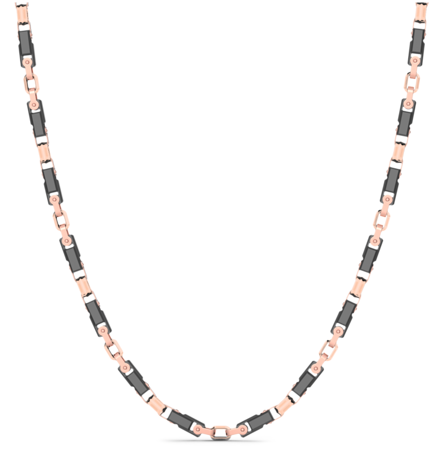 Zancan 18K Black Ceramic & Link Round Rose Gold Necklace