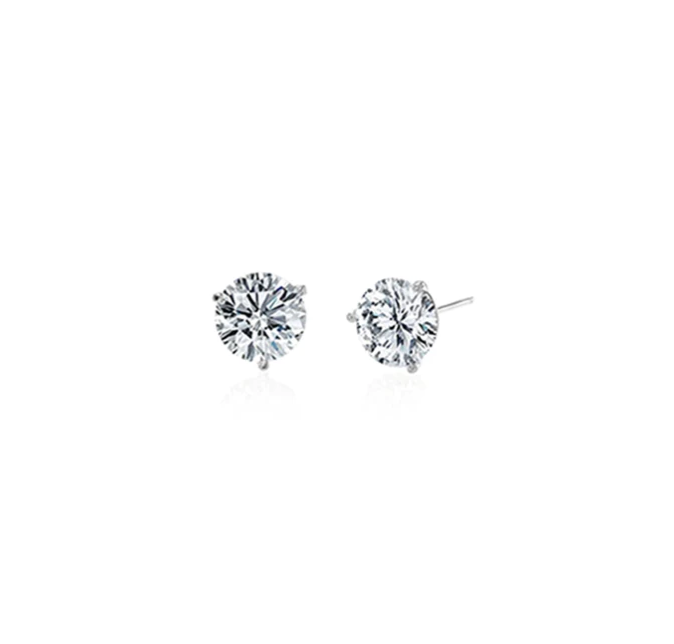 14K White Gold 1.00ctw Diamond Stud Earrings - 102411