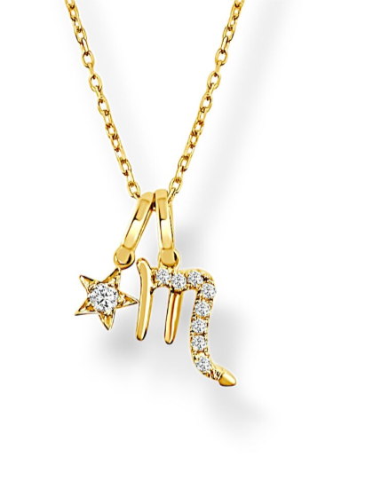 Moyer Collection 14KY Gold Scorpio Horoscope Diamond Necklace- P333Scorpio