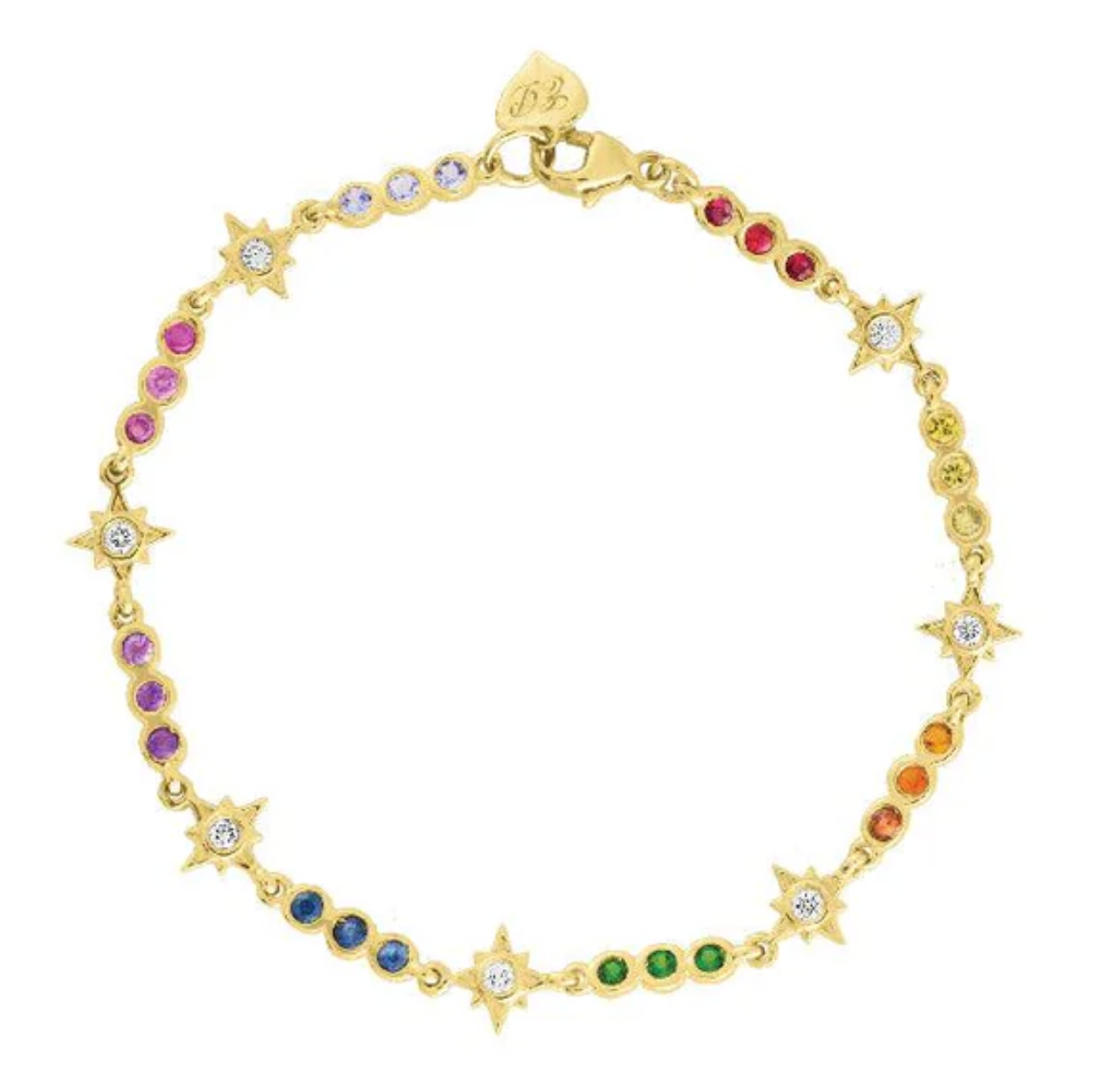 Eden Presley 14k Yellow Gold Rainbow Stars Bracelet - RCK-B-103