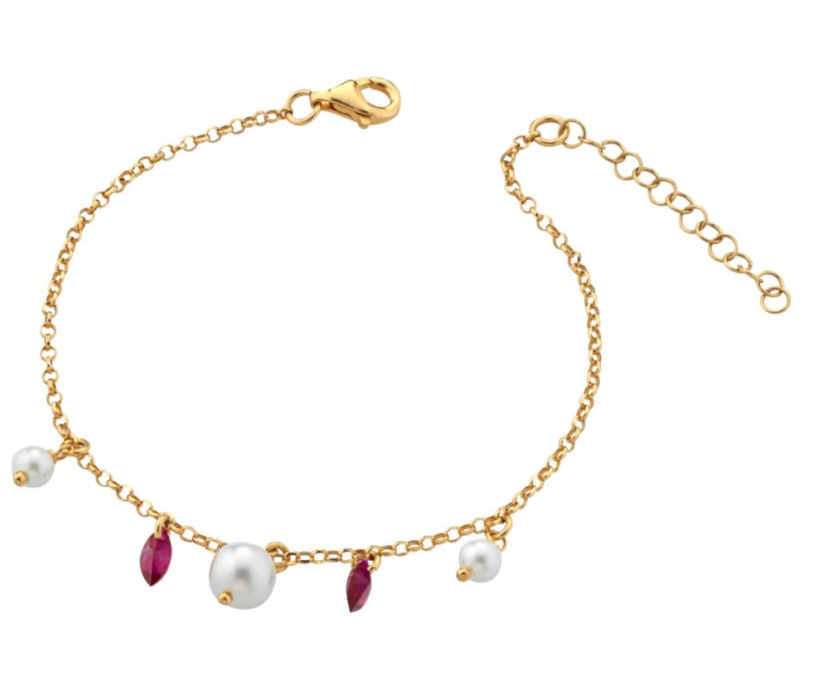 Marcello Pane Ruby Charm Bracelet