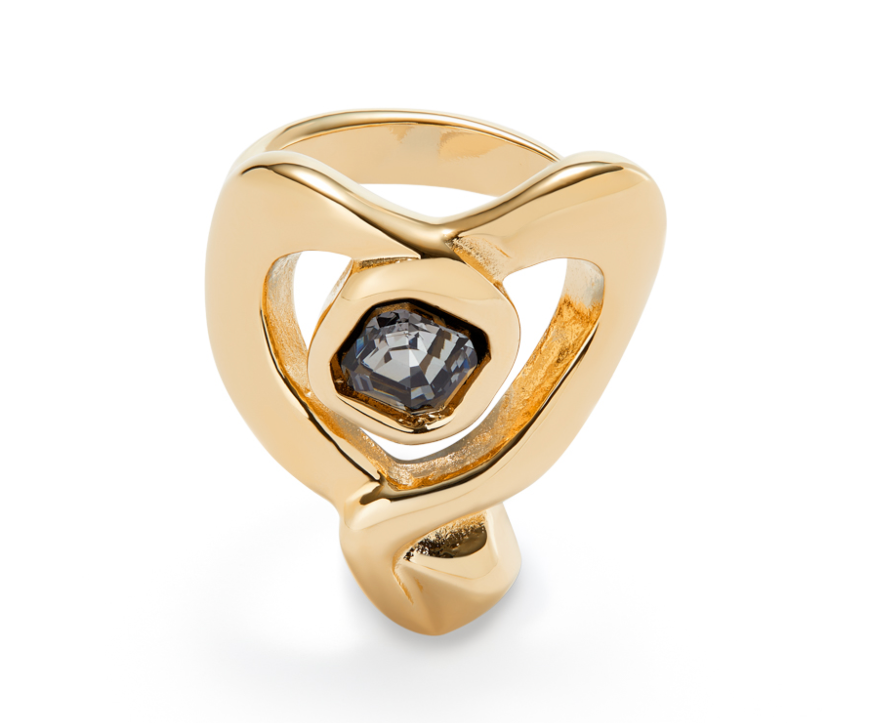 Ser Expresiva EXC Heart 18K Gold-Plated Black ring