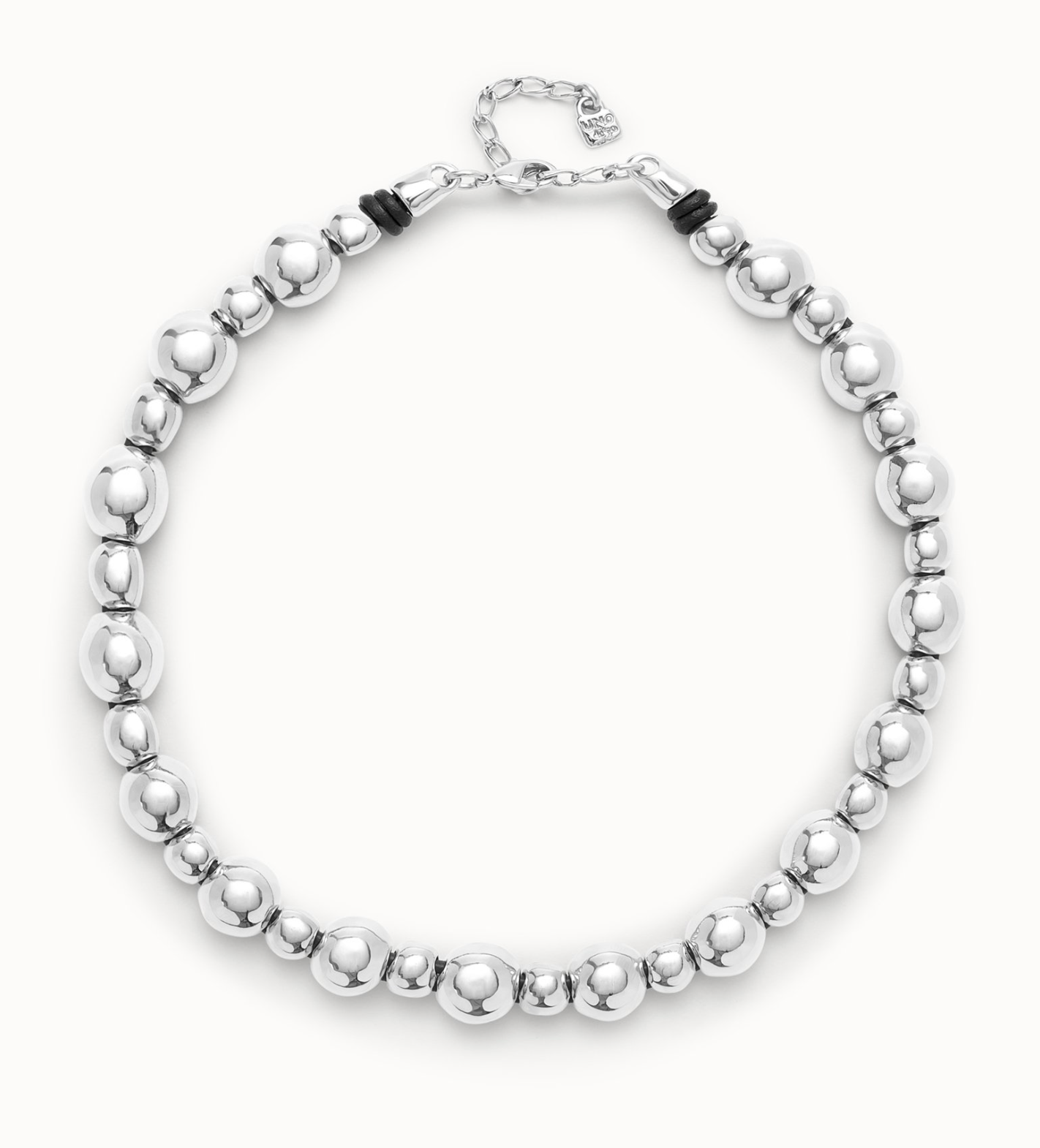 Ser Intrepida Sterling silver-plated bead in Two Different Sizes Necklace