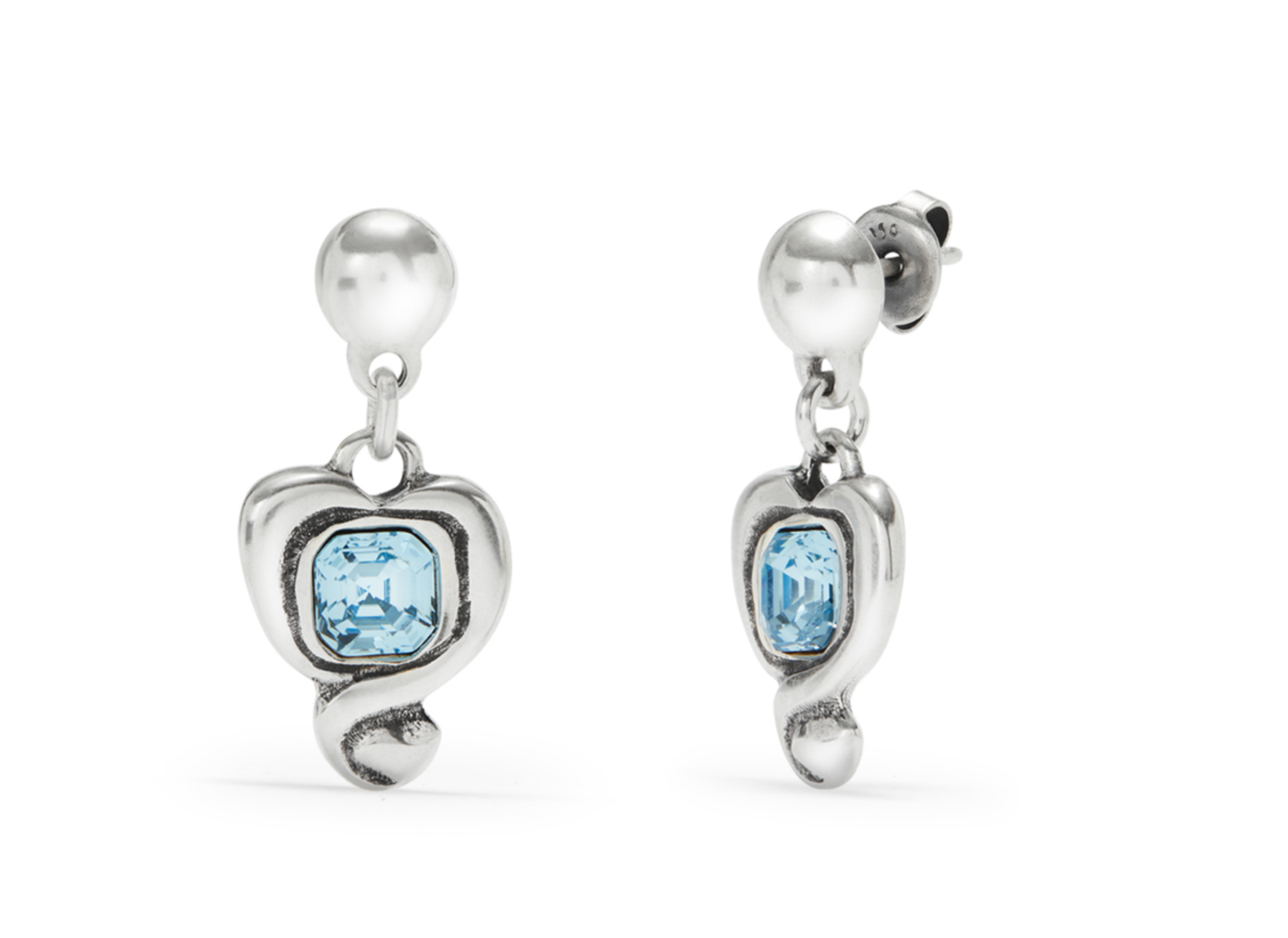 Ser Expresiva- Heart Light Blue Earrings