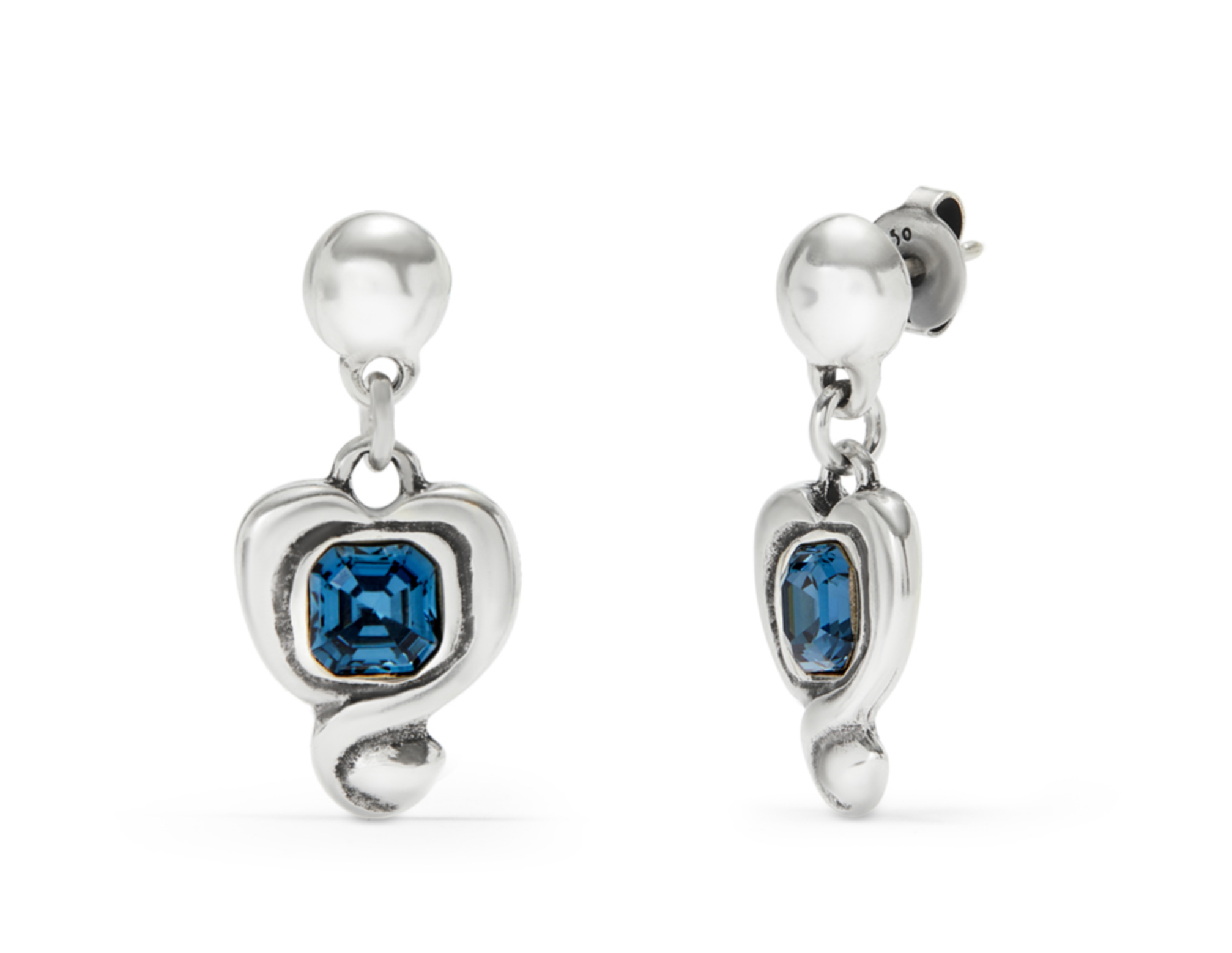 Ser Expresiva- Heart Blue Earrings
