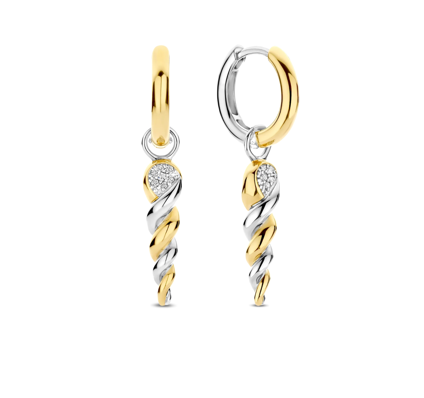 Ti Sento Gold-Plated Twisted Drop Earrings