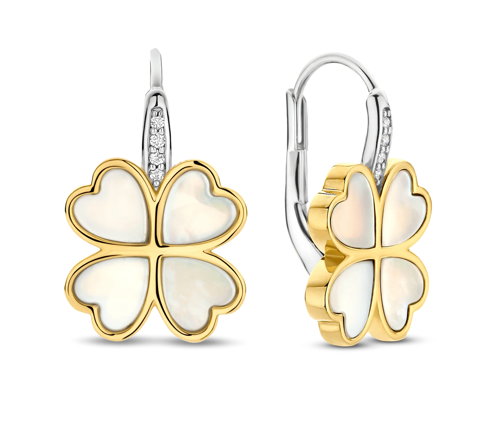 TI SENTO Gold-Plated Clover Drop Earrings 78005MW