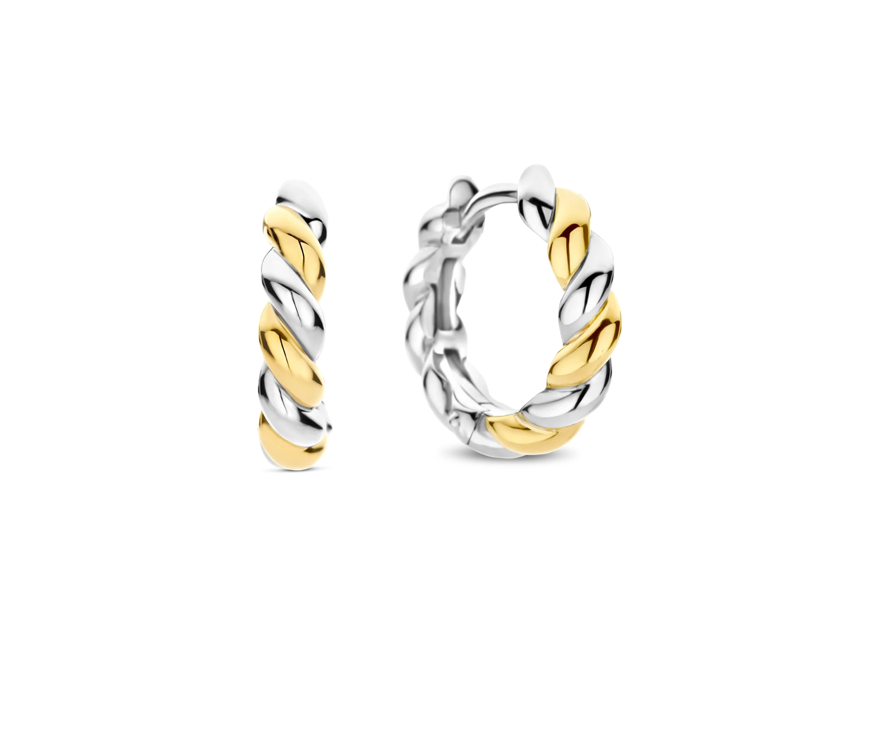 TI SENTO Gold-Plated Twisted Hoop Earrings 78021SY