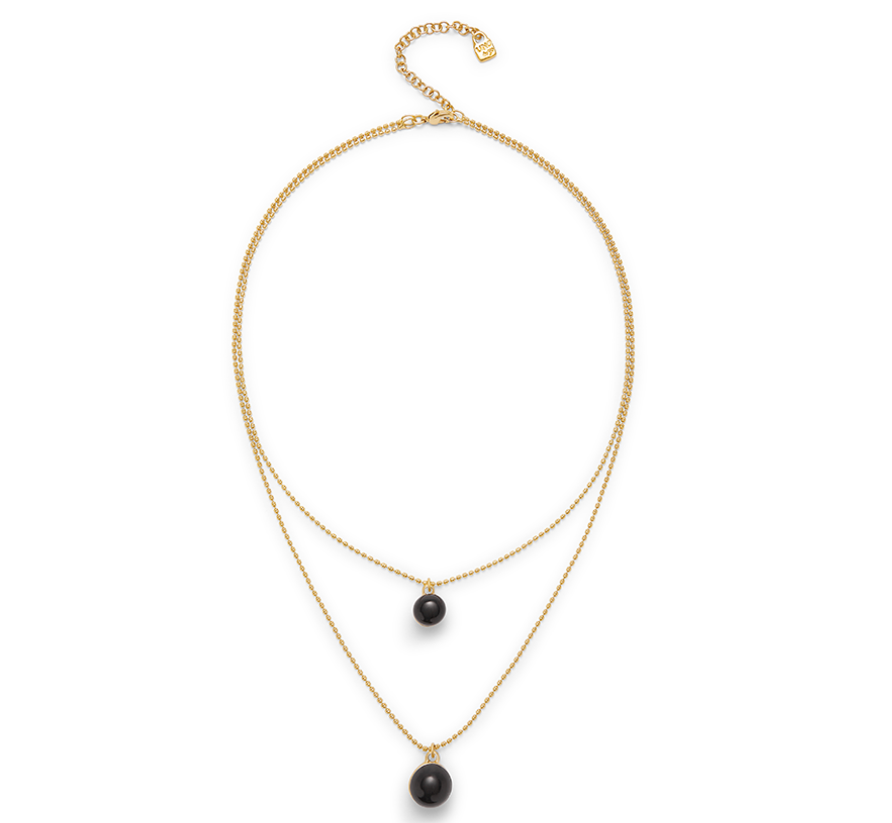 Ser Fascinante Black Murano Glass Necklace 18K Gold Plated