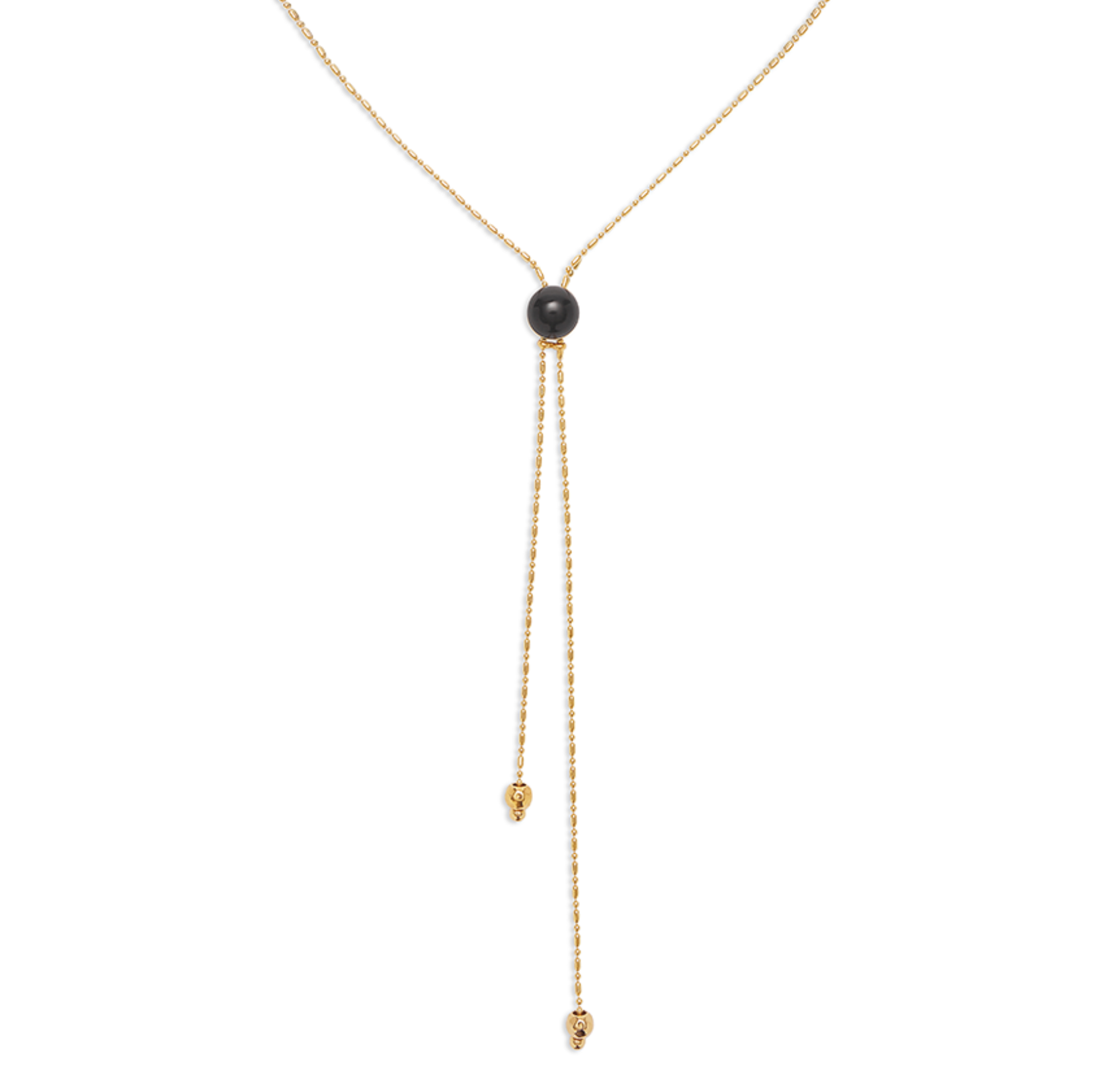 Ser Fascinante 18k gold-plated Long Pendant and Central Black Murano Glass