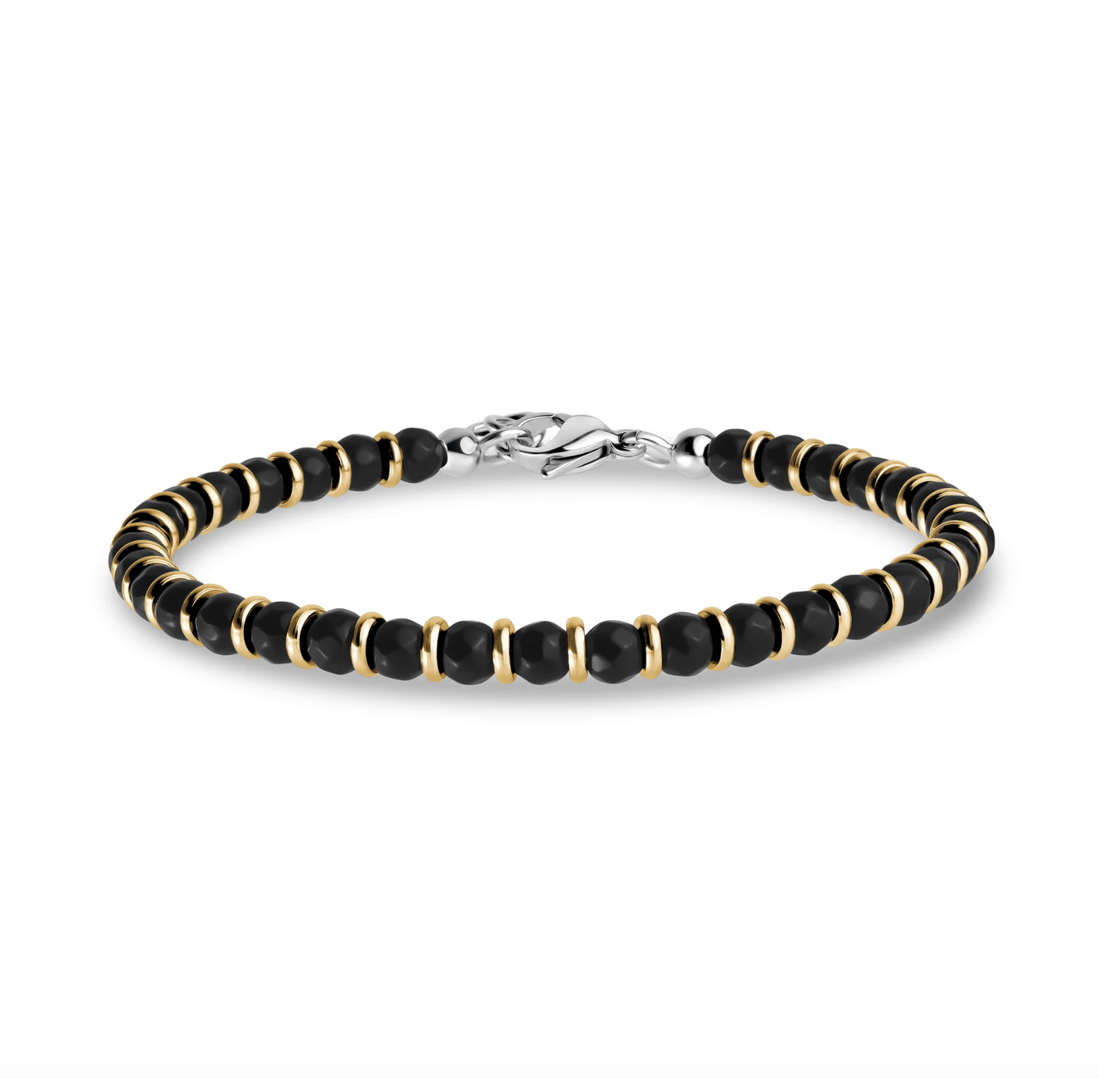 BLACK & GOLD BEAD BRACELET