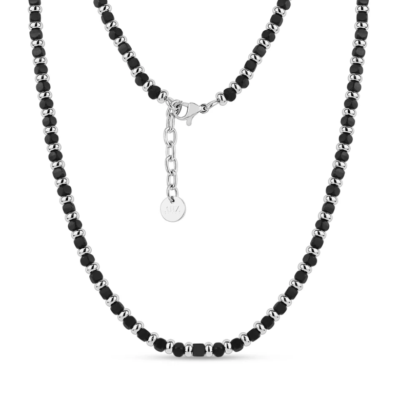 MATTE & POLISHED BEADED NECKLACE