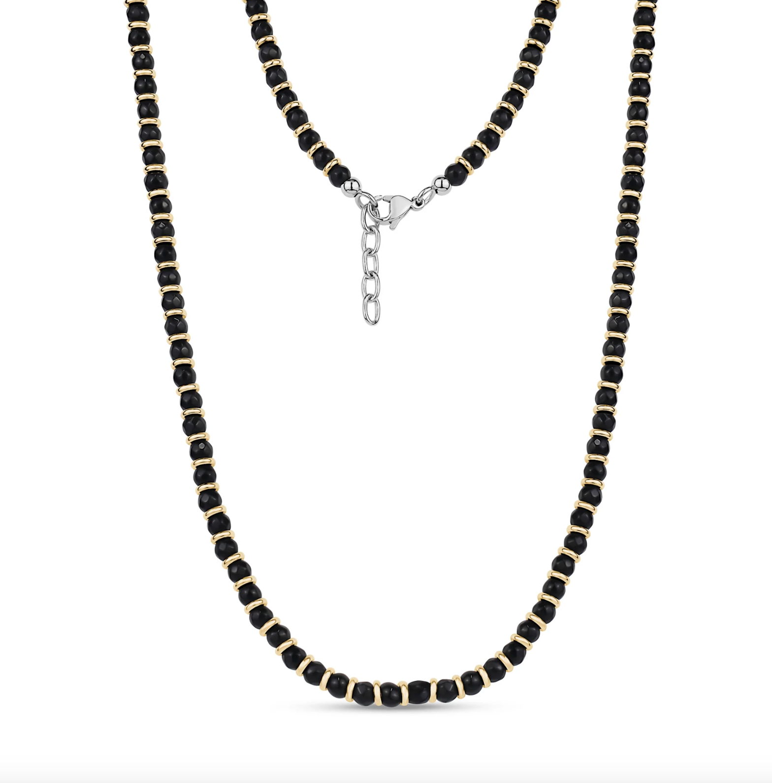 BLACK & GOLD BEAD NECKLACE