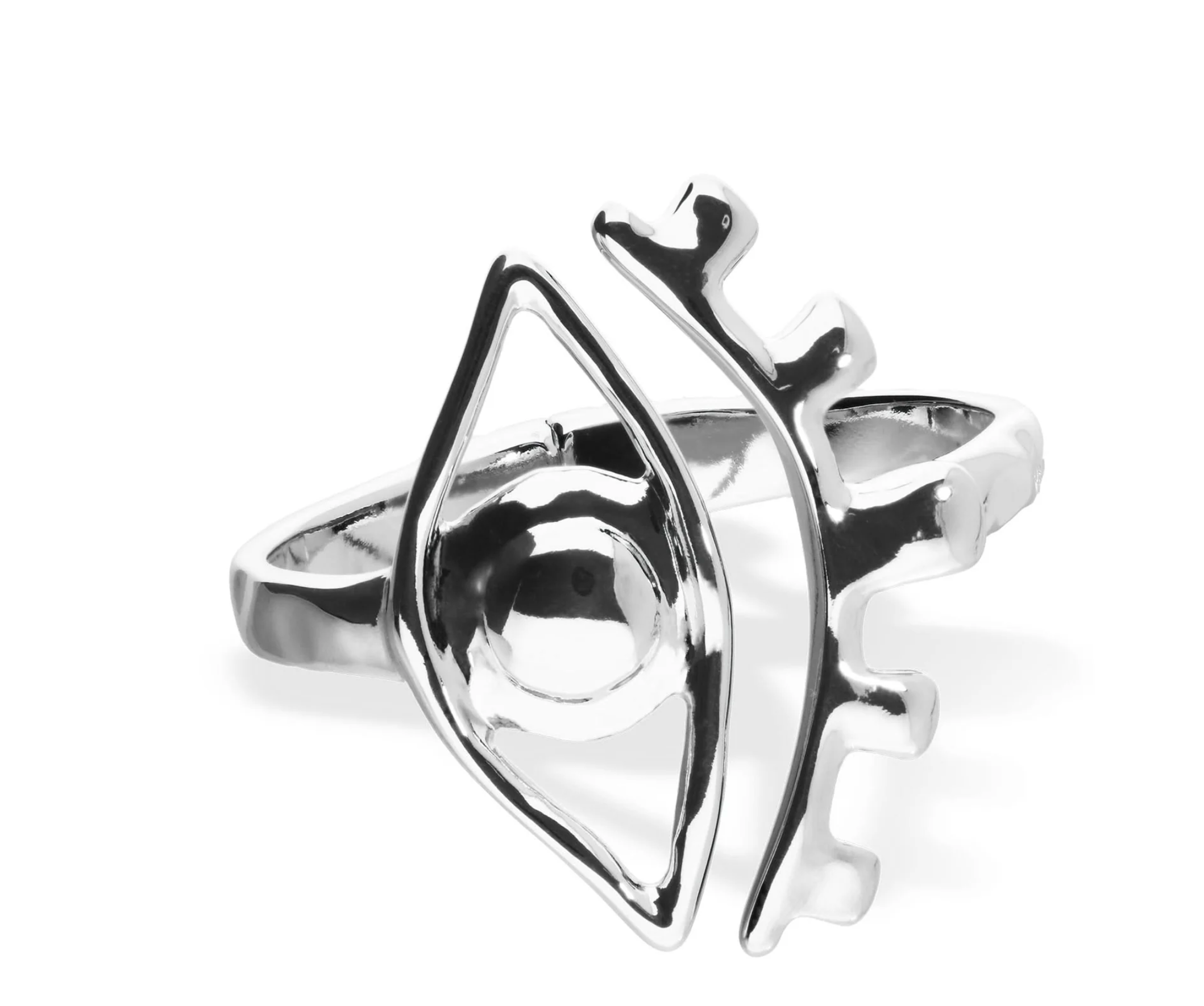 Metal Allot Rigid Plated Sterling Silver Eye Detail Bracelet