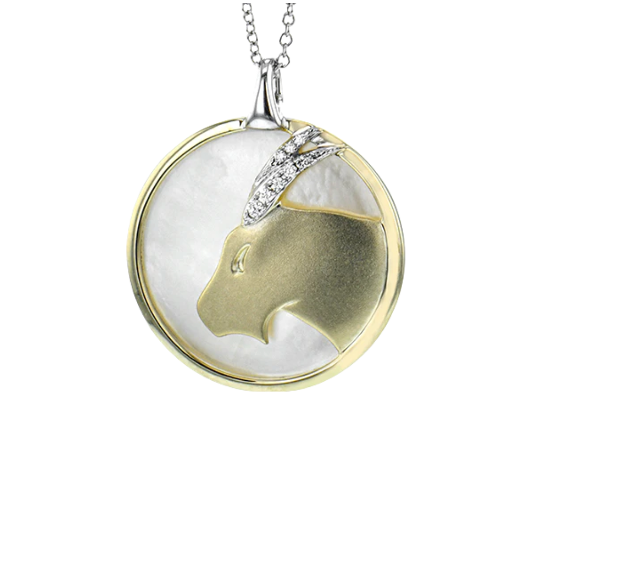 ARIES-Y PENDANT IN 14K GOLD WITH DIAMONDS