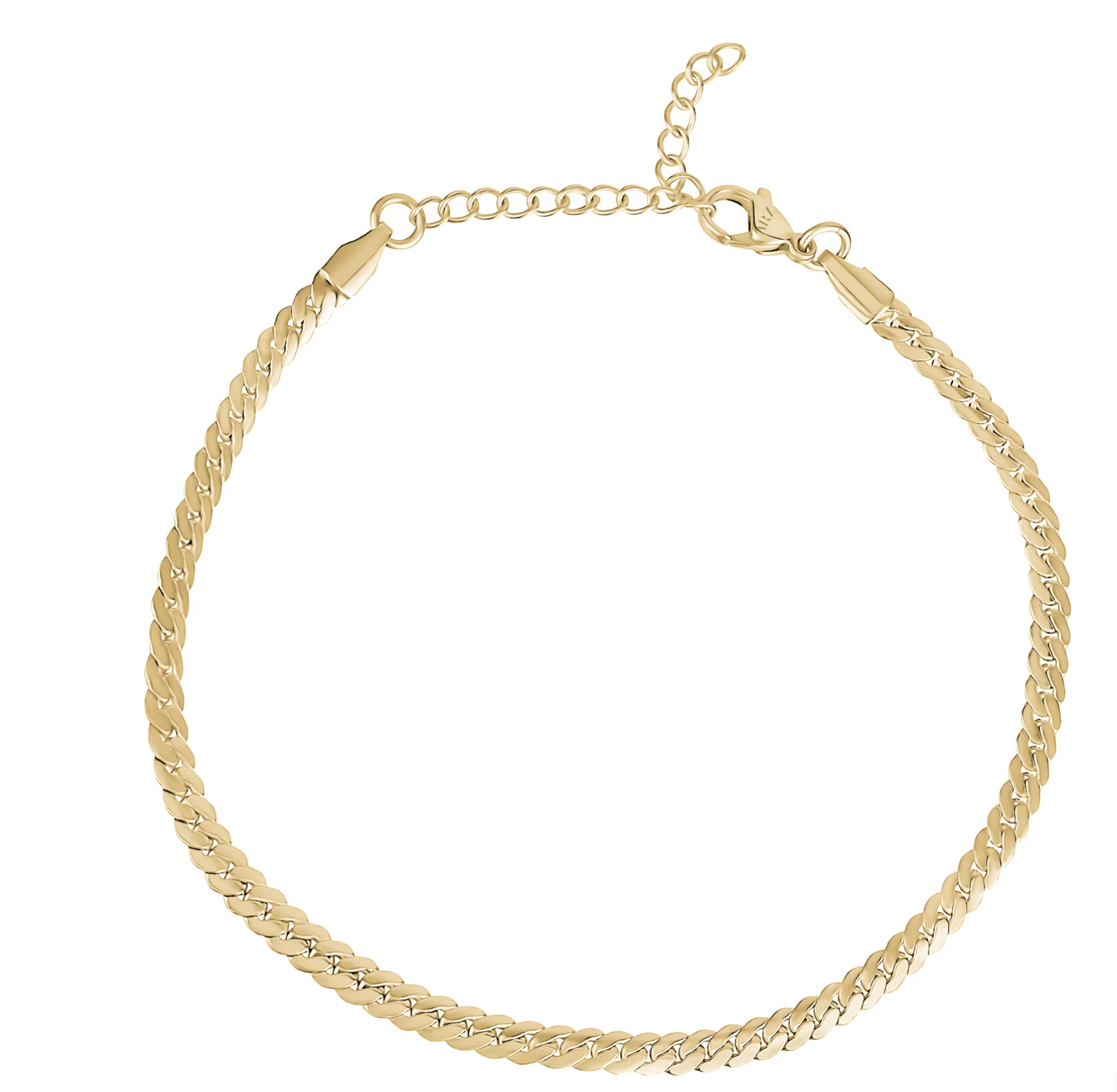 ARZ STEEL MIAMI CUBAN LINK ANKLE BRACELET (4MM)