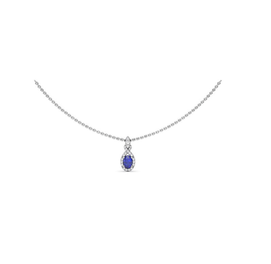 Love Knot Sapphire and Diamond Pendant