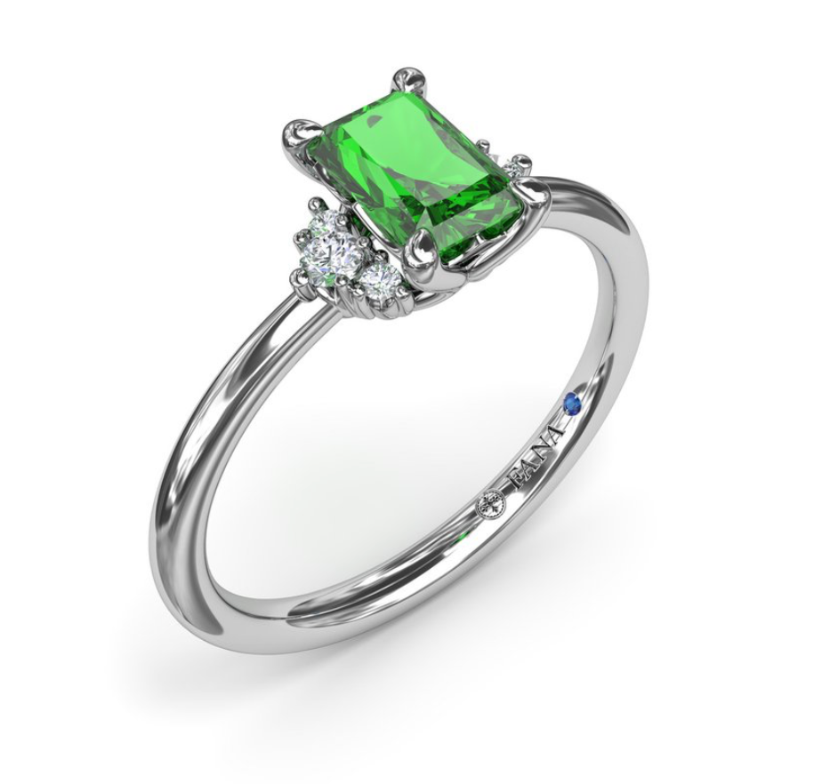 Emerald and Diamond Cluster Ring