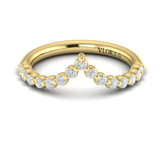 18K Yellow Gold Diamond Chevron Ring