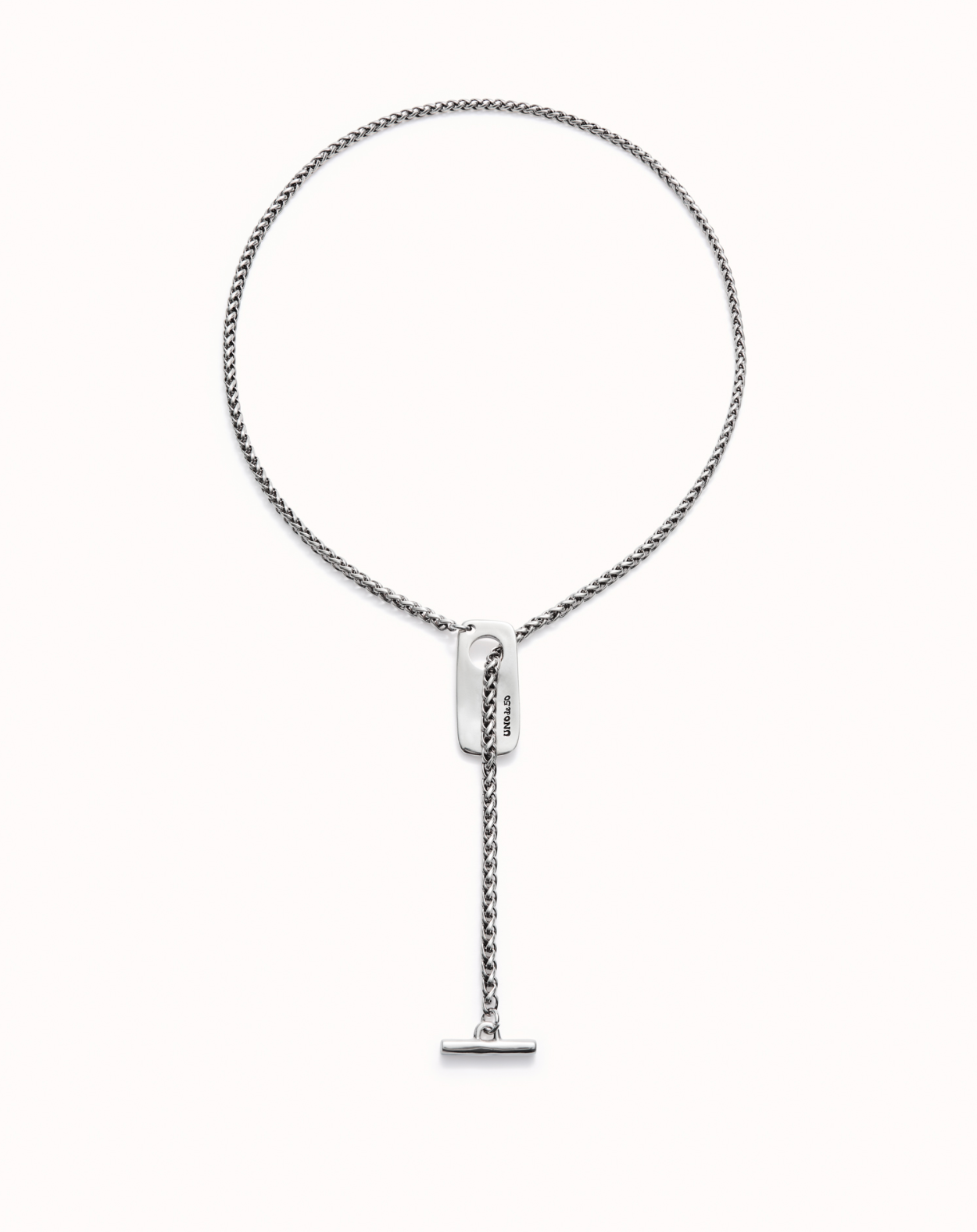 Adjustable sterling silver-plated chain with central figure