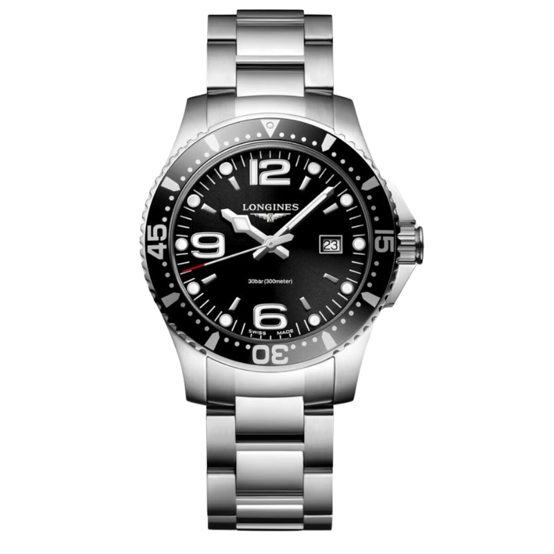 Longines Hydroconquest Black Dial 39mm Quartz - L3.730.4.56.6
