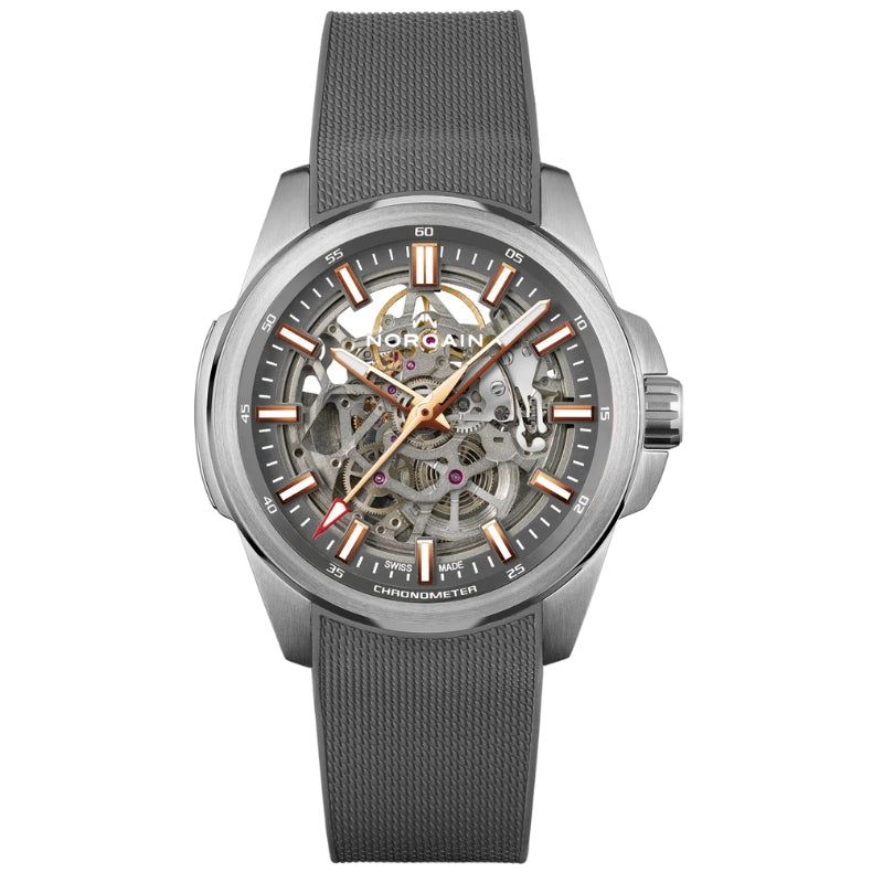 Norqain Independence Skeleton 42mm Grey & Gold on Rubber - N3000.07S01.B01.R01