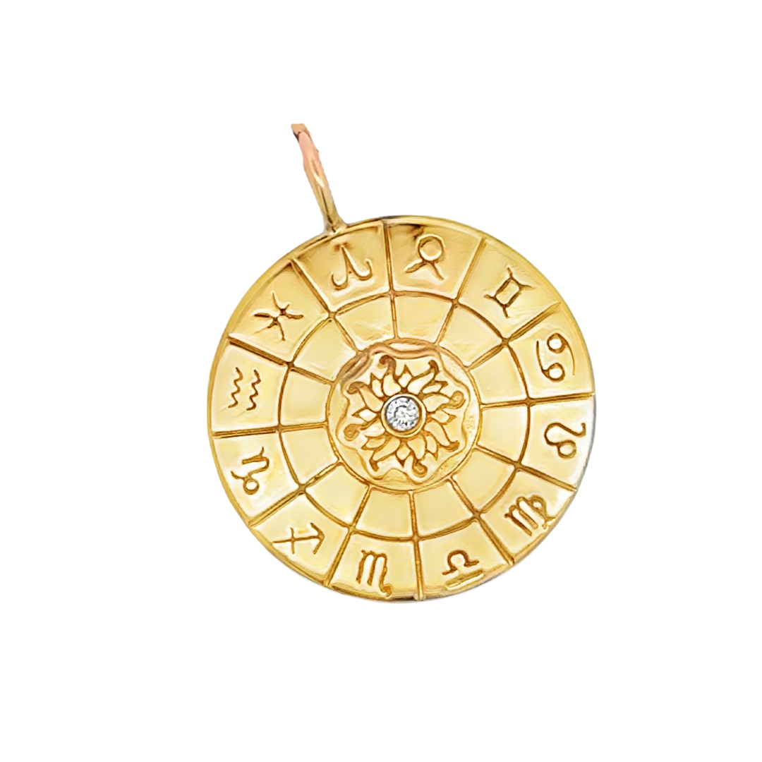 Heather B. Moore 14K Yellow Gold Astrological Circle Charm