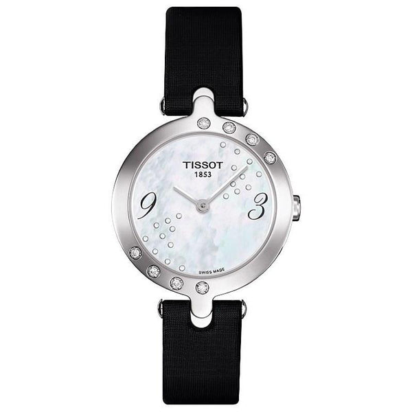 Tissot Women's T0032096711200 Flamingo Diamond Black Leather Watch