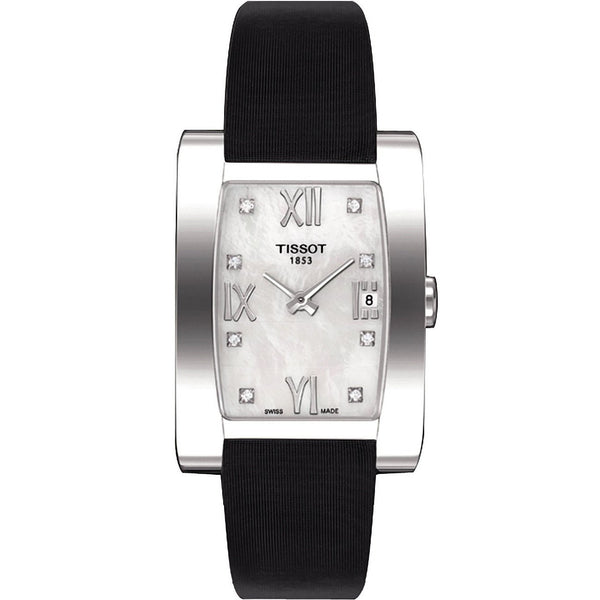 Tissot Women's T0073091611600 Generosi Diamond Black Leather Watch