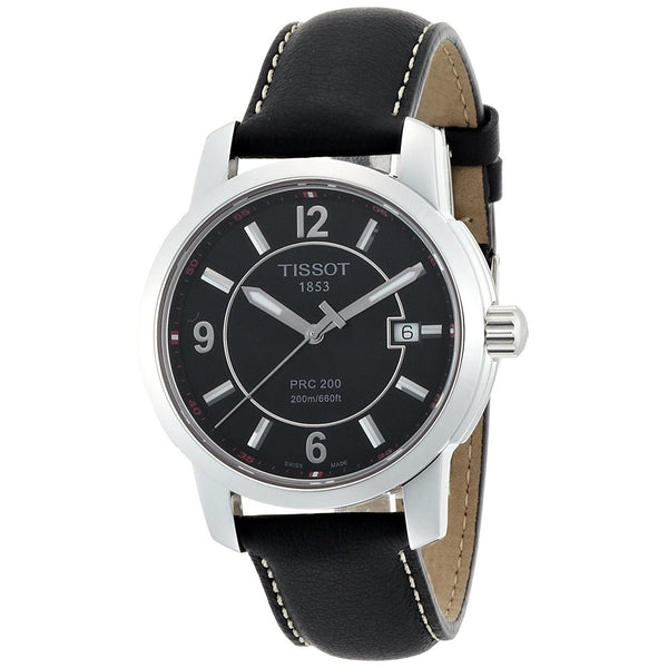 Tissot Men's T0144101605700 PRC 200 Black Leather Watch