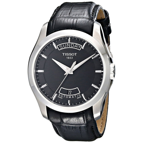 Tissot Men's T0354071605100 Couturier Automatic Black Leather Watch