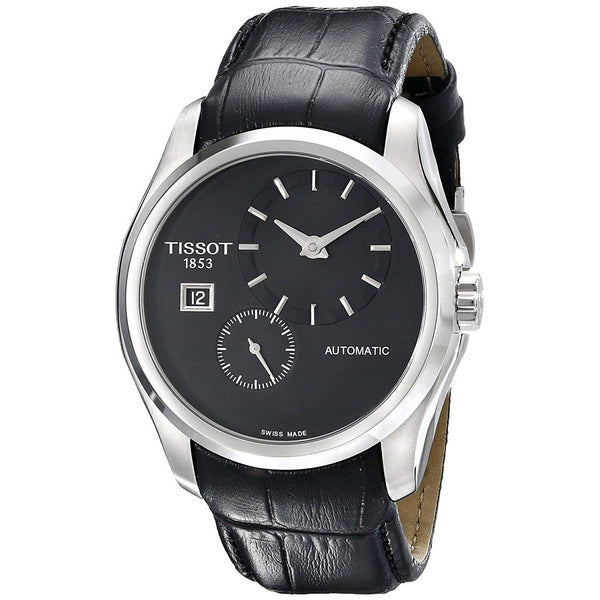 Tissot Men's T0354281605100 Couturier Automatic Black Leather Watch