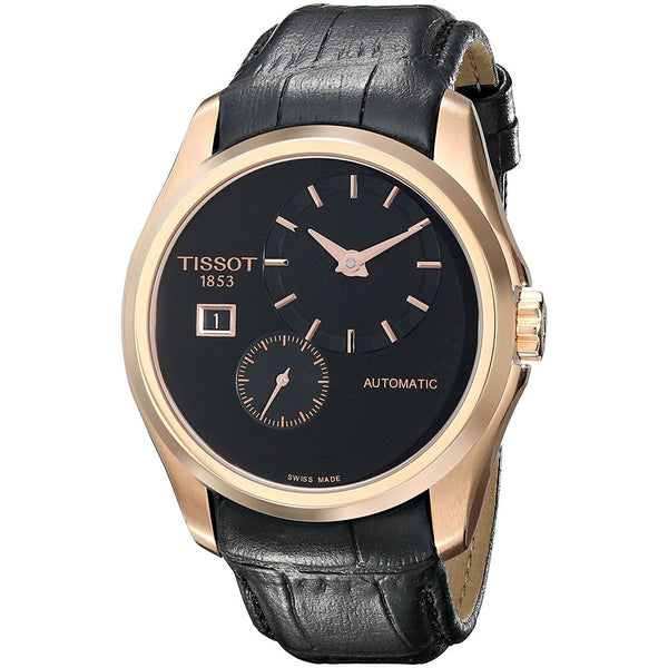 Tissot Men's T0354283605100 Couturier Automatic Black Leather Watch