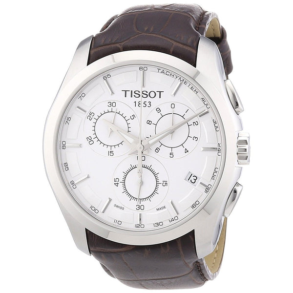 Tissot Men's T0356171603100 Couturier Chronograph Brown Leather Watch