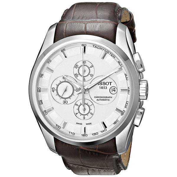 Tissot Men's T0356271603100 Couturier Chronograph Automatic Brown Leather Watch