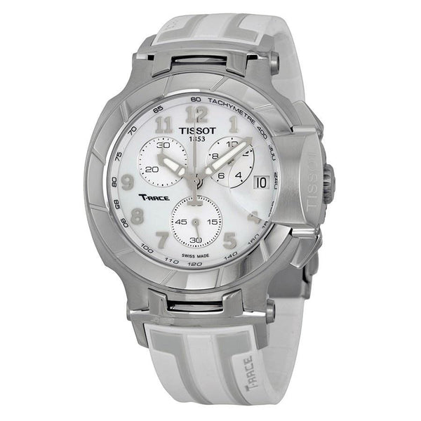 Tissot Men's T0484171701200 T-Race Chronograph White Rubber Watch