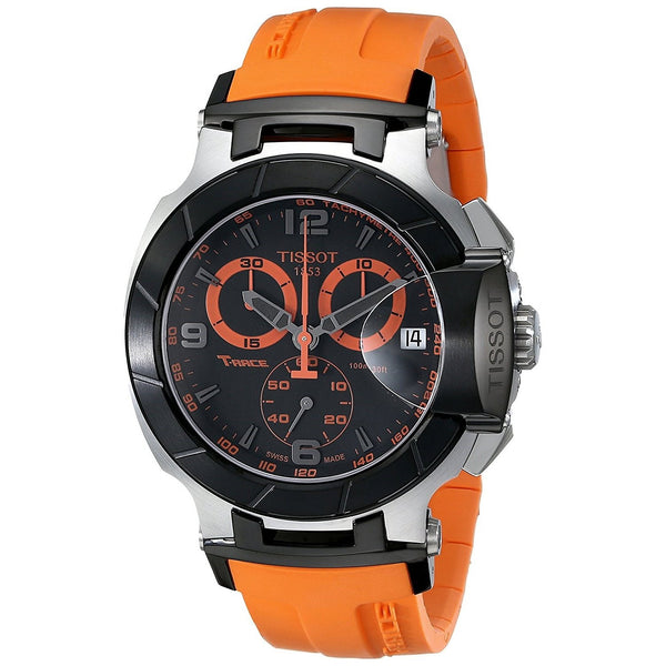 Tissot Men's T0484172705704 T-Race Chronograph Orange Rubber Watch