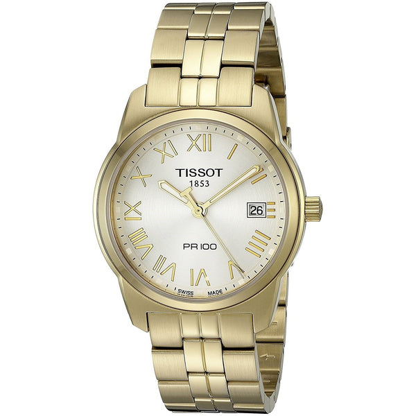 Tissot Men's T0494103303300 PR 100 Gold-Tone Stainless Steel Watch