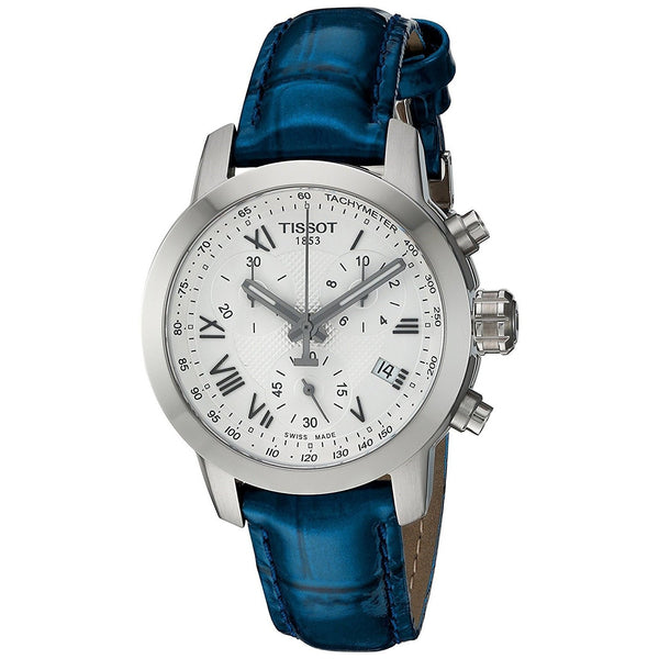 Tissot Women's T0552171603300 PRC 200 Chronograph Blue Leather Watch