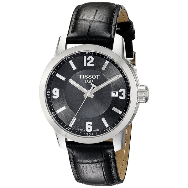 Tissot Men's T0554101605700 PRC 200 Black Leather Watch
