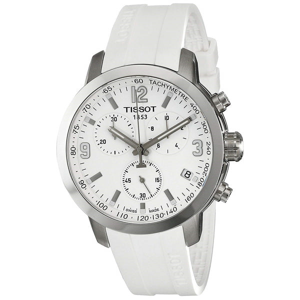 Tissot Men's T0554171701700 PRC 200 Chronograph White Rubber Watch