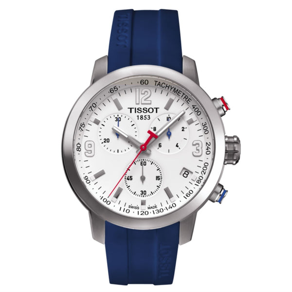 Tissot Men's T0554171701702 PRC 200 Ice Hockey Chronograph Blue Rubber Watch