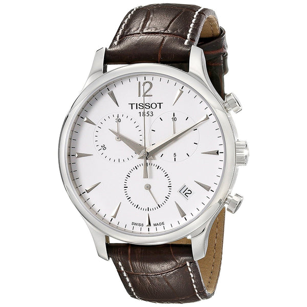 Tissot Men's T0636171603700 T-Classic Tradition Chronograph Brown Leather Watch