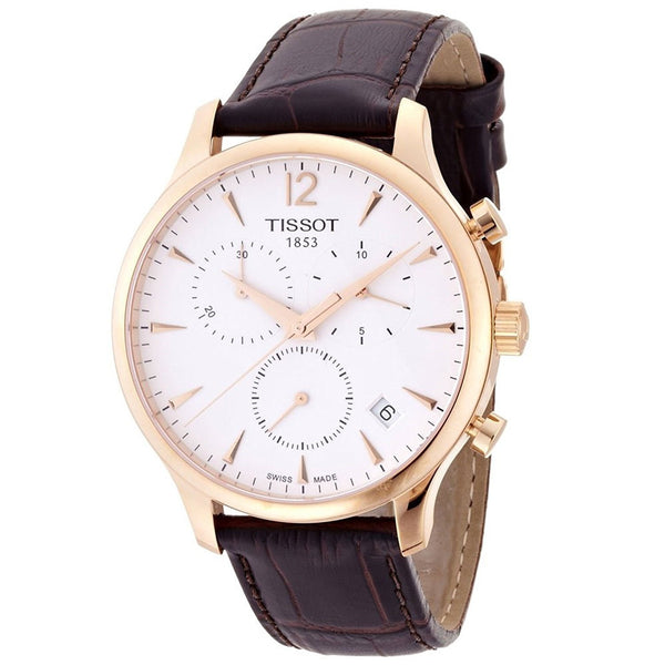 Tissot Men's T0636173603700 T-Classic Tradition Chronograph Brown Leather Watch
