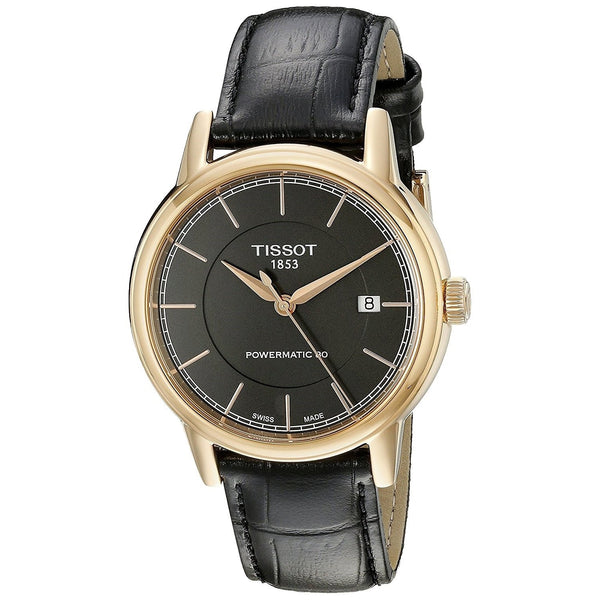 Tissot Men's T0854073606100 T-Classic Powermatic Automatic Black Leather Watch